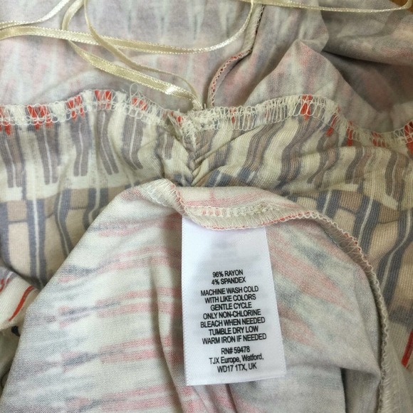 Synthia Rowley Geometric Striped Stretchy Jersey Strapless Rayon Maxi Dress Sz M - Picture 5 of 7